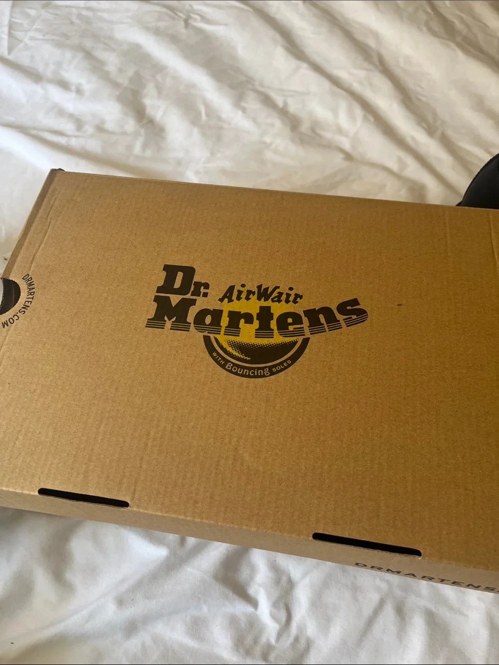 Dr. Martens Black Leather 3-Eye Oxford with Yellow Stitching